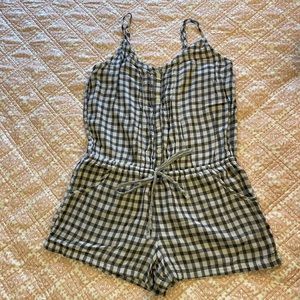 Aerie checkered romper size M